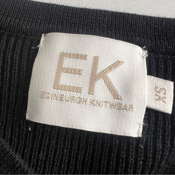 EK Edinburg Knitwear Black Top Shirt Blouse Pima Cotton - Picture 3 of 5